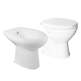 Set vaso wc e bidet pavimento - Serie Lake Idrobric setwcbidetlakepav