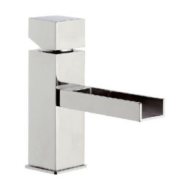 Rubinetto lavabo con bocca a cascata elegante e raffinato made in italy - serie cube waterfall Daniel Rubinetterie CW606CR