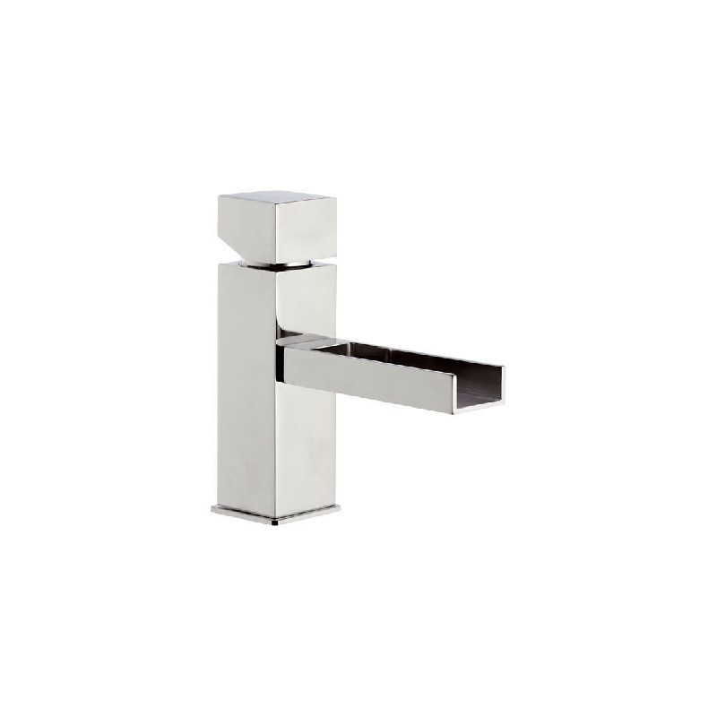 Rubinetto lavabo con bocca a cascata elegante e raffinato made in italy - serie cube waterfall Daniel Rubinetterie CW606CR