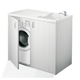 Nascondi lavatrice in resina con lavatoio da 109x60 in kit Negrari 5008P