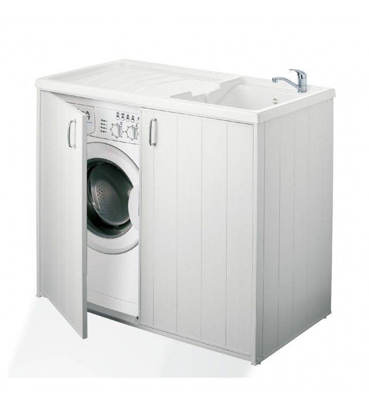 Nascondi lavatrice in resina con lavatoio da 109x60 in kit Negrari 5008P