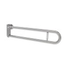 Barra maniglione ribaltabile cm 83 con porta rotolo e piastra lunga inox lucido Goman XB83PL/93