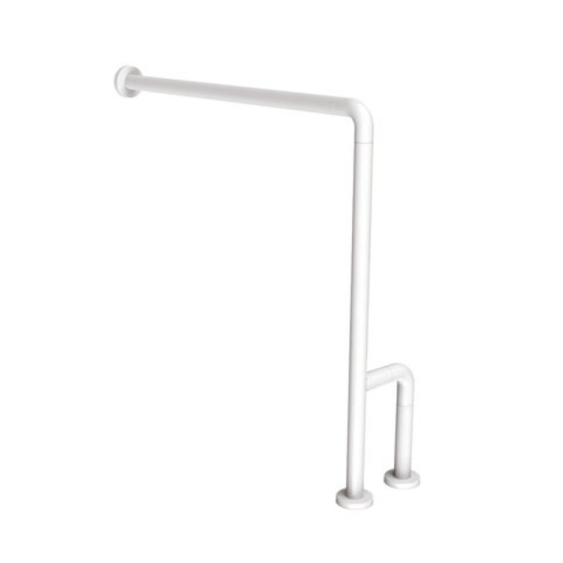 Barra maniglione parete e pavimento per disabili e terza etã€ destra o sinistra alluminio nylon bianco Goman AN-B01/01