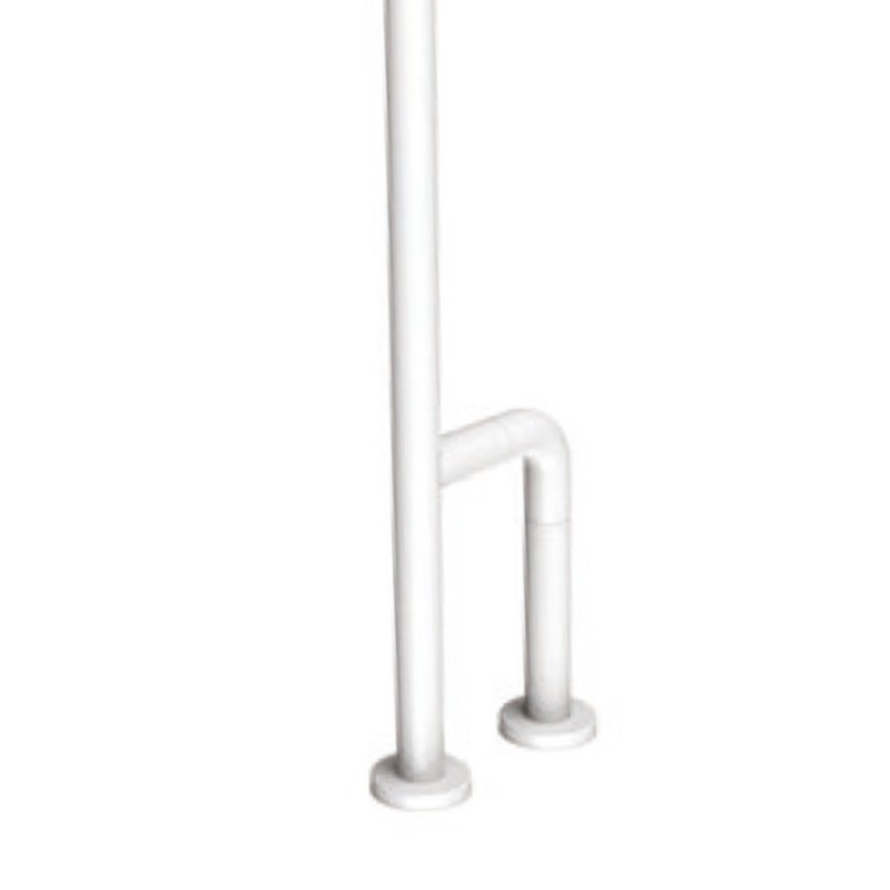 Barra maniglione parete e pavimento per disabili e terza etã€ destra o sinistra alluminio nylon bianco Goman AN-B01/01