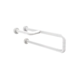 Barra maniglione fissa destra o sinistra per ausili disabili cm60 alluminio e nylon bianco Goman AN-B02/01