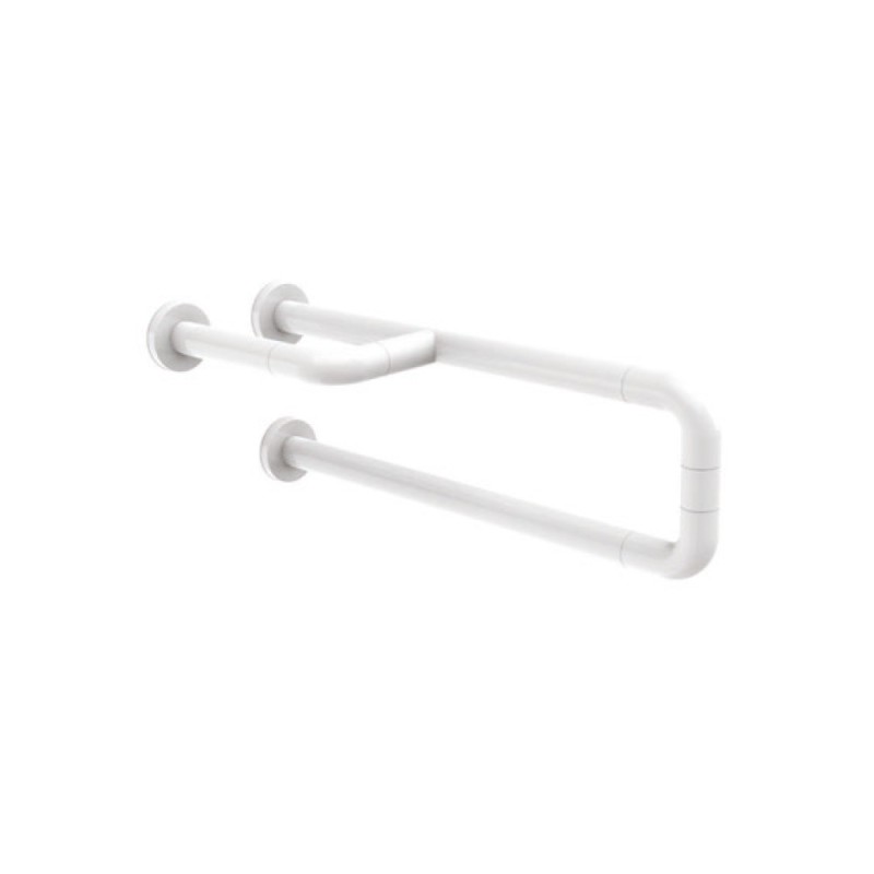Barra maniglione fissa destra o sinistra per terza etã€ e disabili cm 80 alluminio nylon bianco Goman AN-B03/01