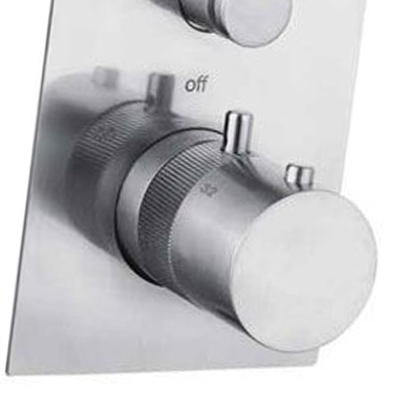 Miscelatore termostatico incasso doccia con deviatore in acciaio inox spazzolato - Serie X Style Inox Remer SSXT09Q