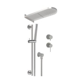 Set doccia con miscelatore incasso, soffione a parete e saliscendi in acciaio inox - Serie X Style Inox Remer SSX93PS01MMCA