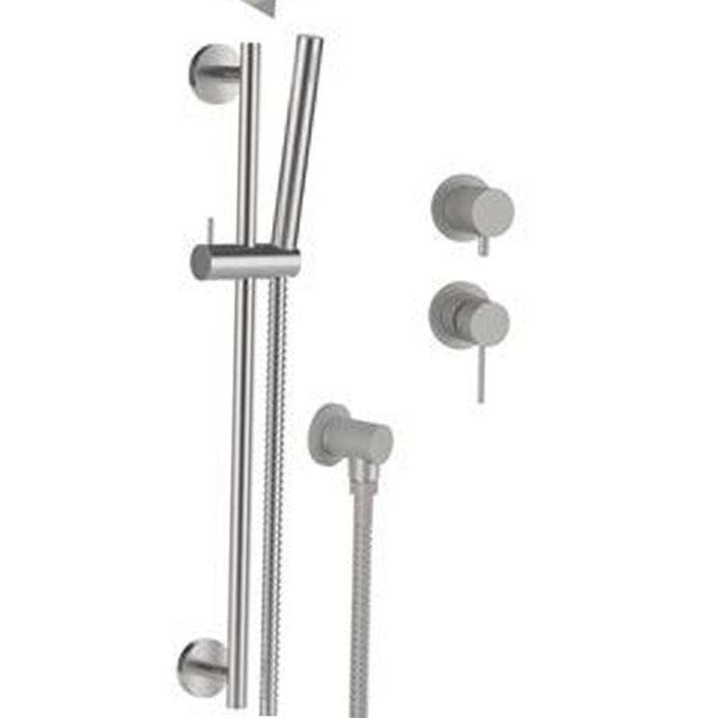 Set doccia con miscelatore incasso, soffione a parete e saliscendi in acciaio inox - Serie X Style Inox Remer SSX93PS01MMCA