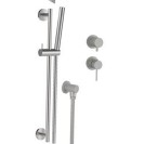 Set doccia con miscelatore incasso, soffione a parete e saliscendi in acciaio inox - Serie X Style Inox Remer SSX93PS01MMCA