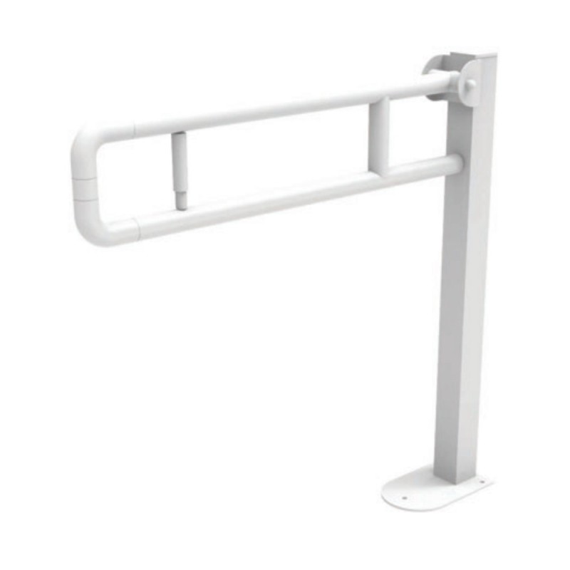 Barra maniglione ribaltabile su colonna alluminio nylon con porta rotolo Goman AN-B08/01