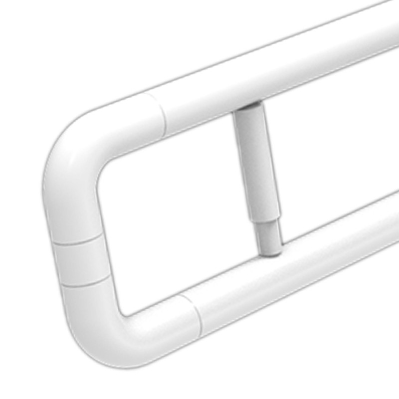 Barra maniglione ribaltabile adatto per disabili e terza etã€ cm 60 con porta rotolo alluminio nylon bianco Goman AN-B12P/01