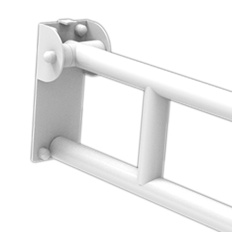 Barra maniglione ribaltabile adatto per disabili e terza etã€ cm 60 con porta rotolo alluminio nylon bianco Goman AN-B12P/01
