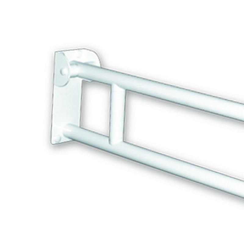 Barra maniglione ribaltabile con porta rotolo cm 80 idoneo a persone disabili e di terza etã€ alluminio nylon bianco Goman AN...