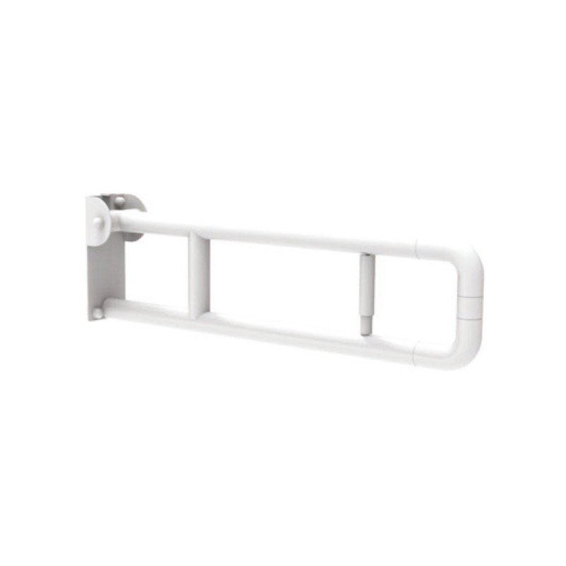 Barra maniglione ribaltabile con porta rotolo per persone di terza etã€ e disabili cm 70 alluminio nylon bianco Goman AN-B71/01