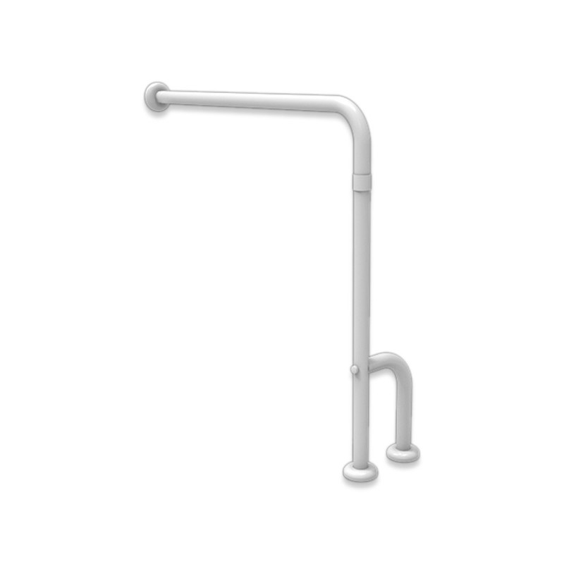Maniglione barra a parete e pavimento con rinforzo universale cm 80x80 bianco Goman ZB01/01