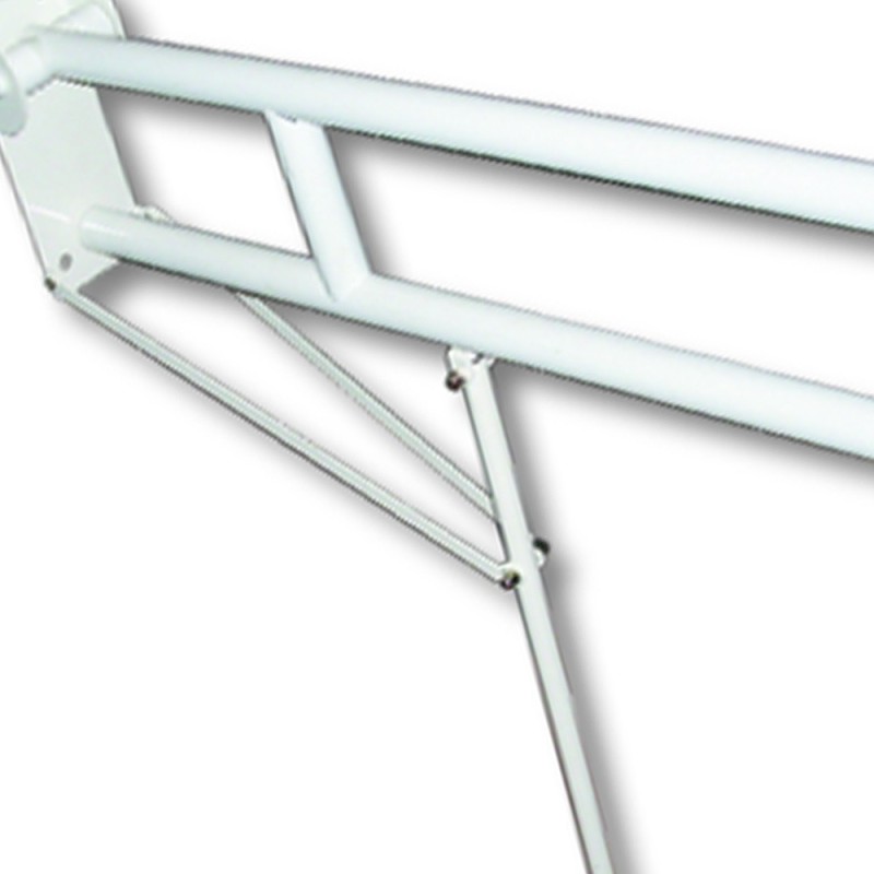 Maniglione barra ribaltabile cm 80 bianco con rinforzo verticale a terra Goman ZB15/01