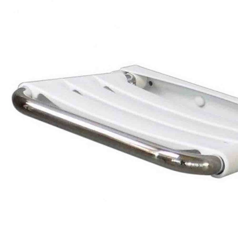 Seggiolino per doccia ribaltabile inox lucido seduta con doghe Goman X811/93