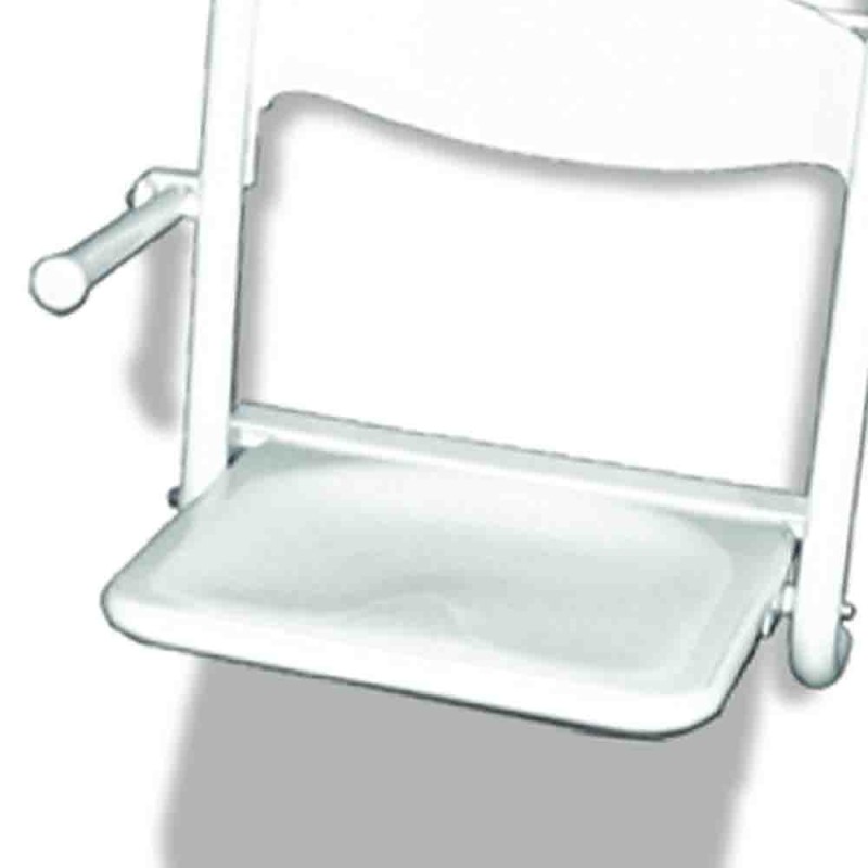 Sedile doccia ribaltabile con braccioli reclinabili e schienale, inox nylon Goman N-X820
