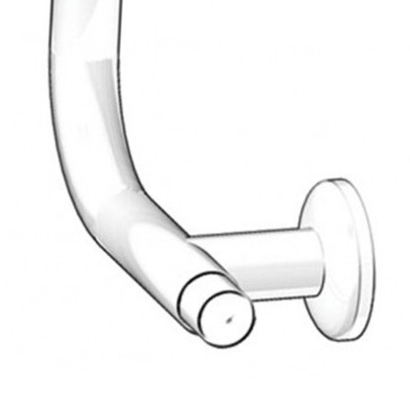 Curva raccordo verticale di 18 cm in acciaio rivestito in nylon bianco Goman N-C1004