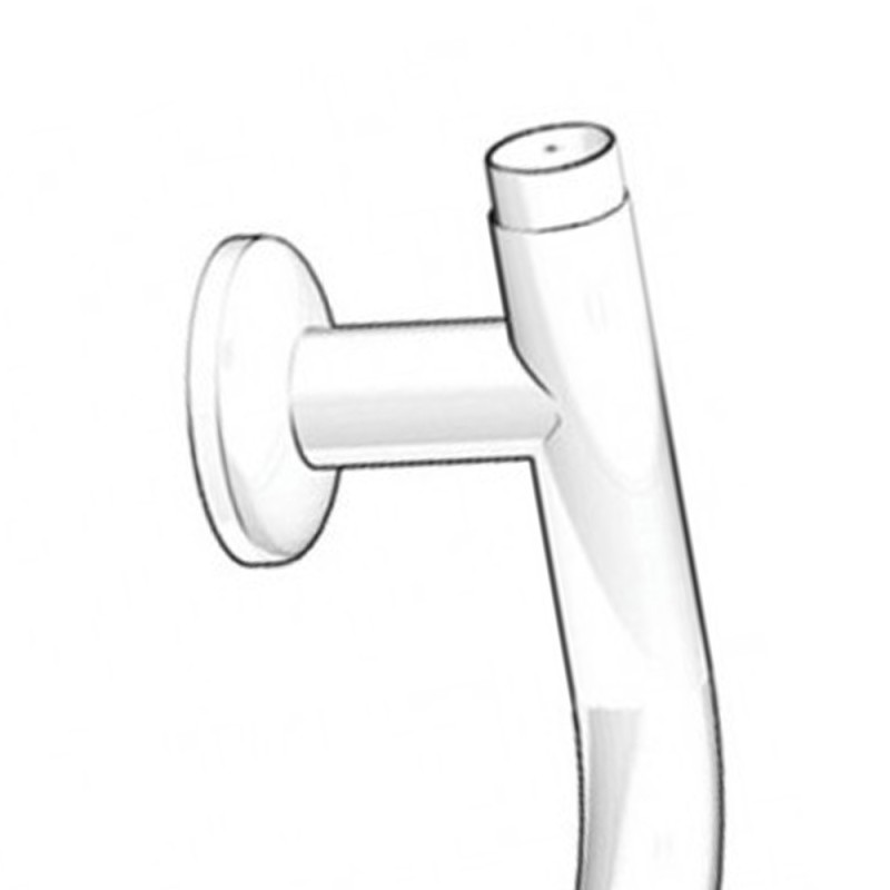 Curva raccordo verticale di 18 cm in acciaio rivestito in nylon bianco Goman N-C1004