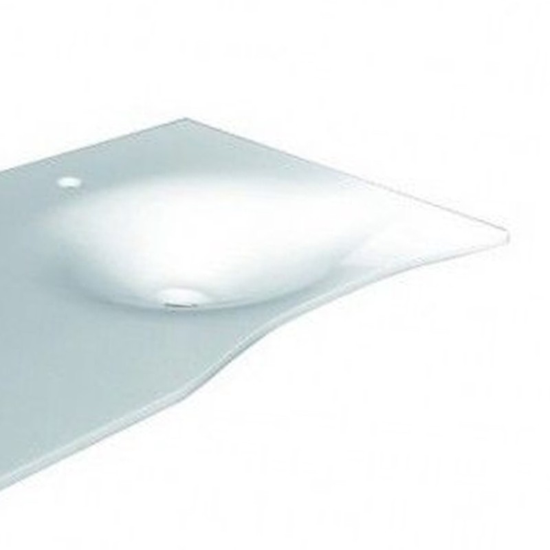 Lavabo flat cm 92 con staffa, con vasca a destra Goman FLAT92D/01