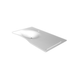 Lavabo flat cm 92 con staffa bianco, vasca a sinistra Goman FLAT92S/01