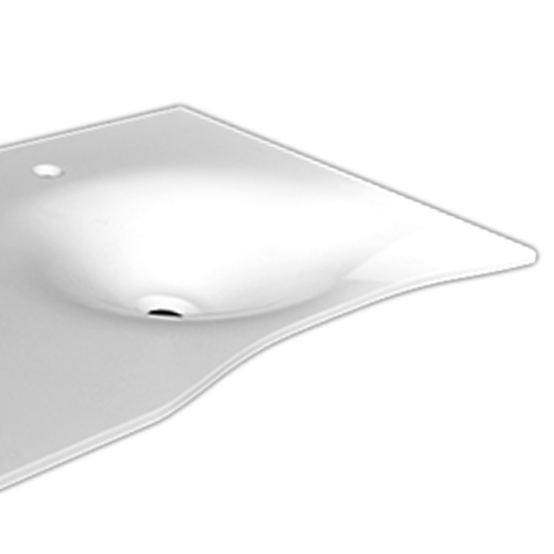 Lavabo flat cm 92 con staffa bianco, vasca a sinistra Goman FLAT92S/01