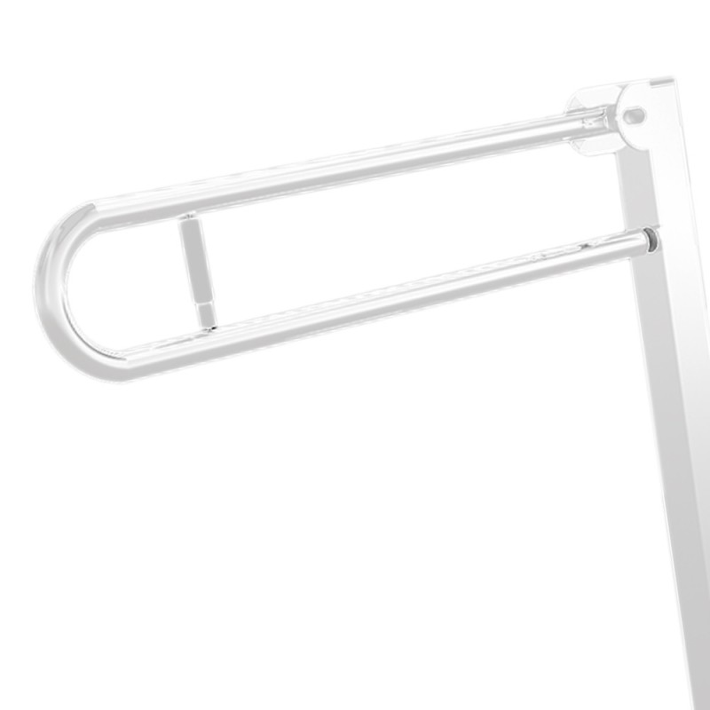 Ribaltabile in inox su colonna con porta rotolo, colore bianco Goman XB08/01