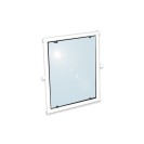 Specchio reclinabile da 63x54 in alluminio rivestito in nylon bianco Goman AN-B20/01
