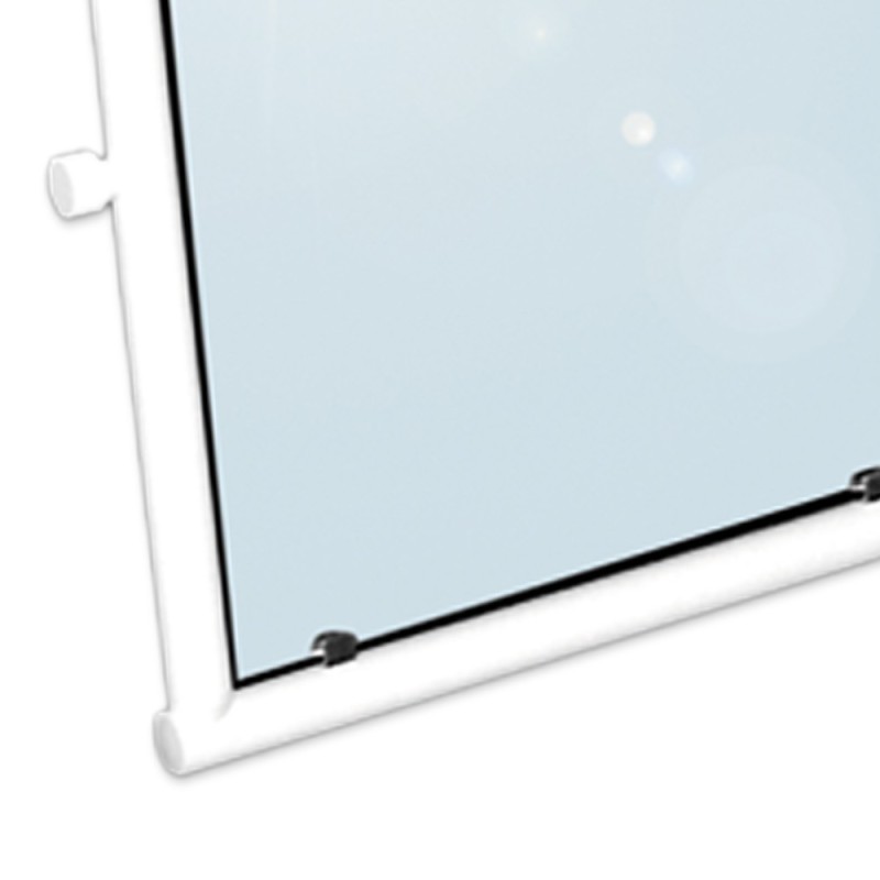 Specchio reclinabile da 63x54 in alluminio rivestito in nylon bianco Goman AN-B20/01