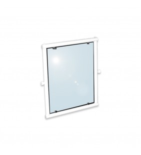  AN-B20F/01 Specchio fisso da 63x54 in alluminio rivestito in nylon bianco 