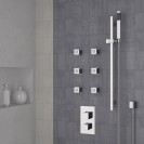 Rubinetto termostatico per doccia, con deviatore a 4 vie - serie skyline thermo Daniel Rubinetterie SKT612D4CR