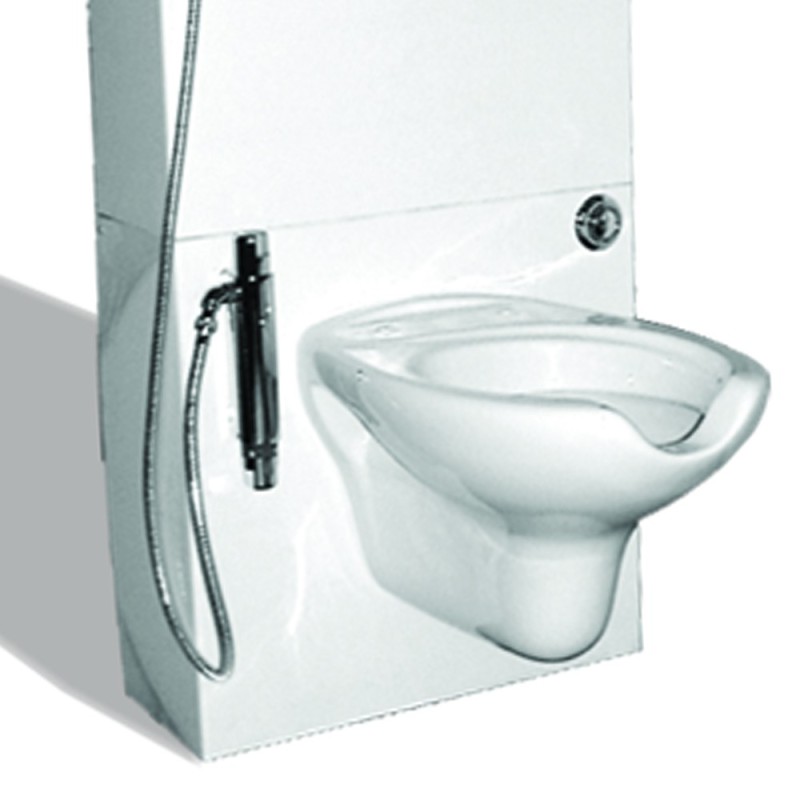 Parete attrezzata di cm h 120 con vaso sospeso, miscelatore e doccetta Goman D0500/01