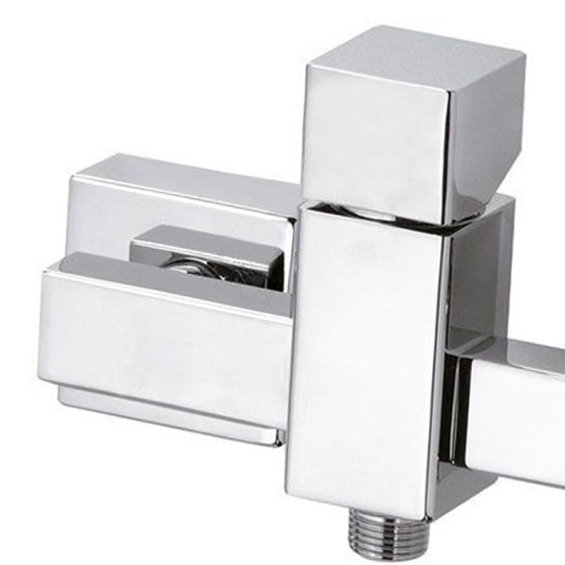  CU611CR Rubineto cube waterfall per esterno doccia, design quadro e minimale 