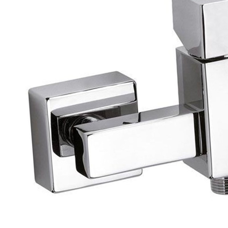  CU611CR Rubineto cube waterfall per esterno doccia, design quadro e minimale 