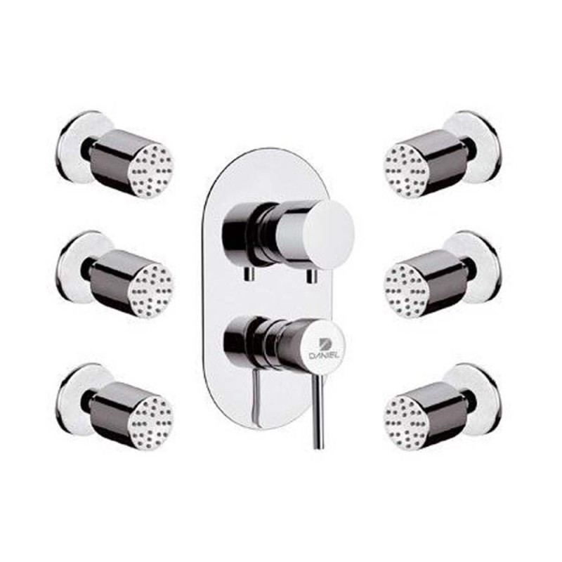 Set completo doccia minimal con supporto snodato lusso. Daniel Rubinetterie S20616ZCCR