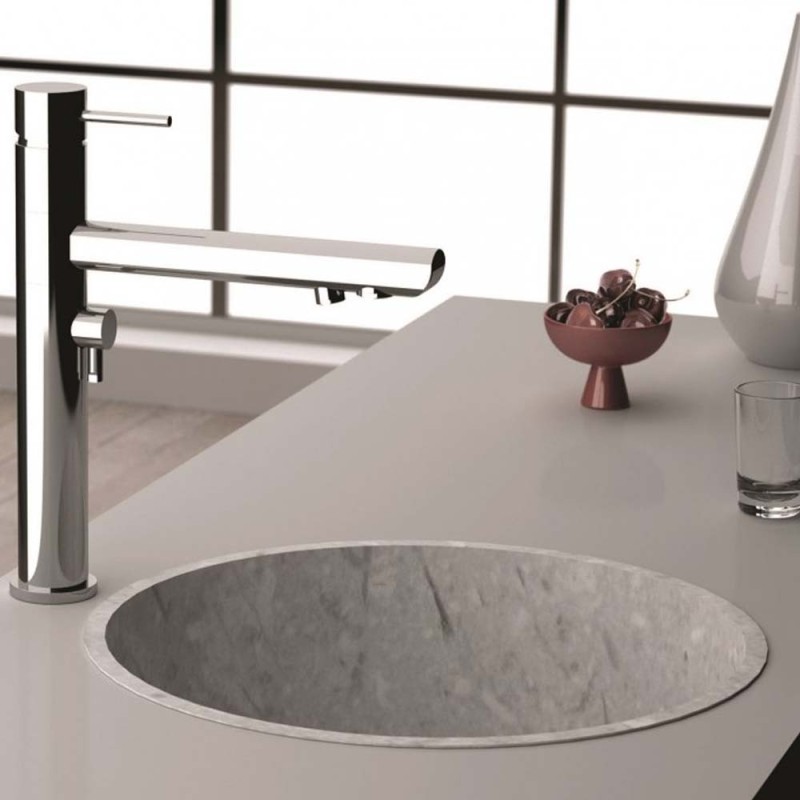 Miscelatore serie suvi lavello minimale a tre vie di ingresso con bocca girevole Daniel Rubinetterie S20608DWCR