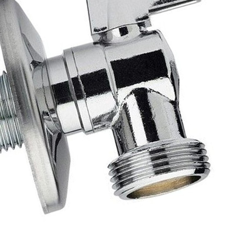 Rubinetto a sfera per lavatrice, maniglia a leva con rosetta in ottone cromato RR 261E1234