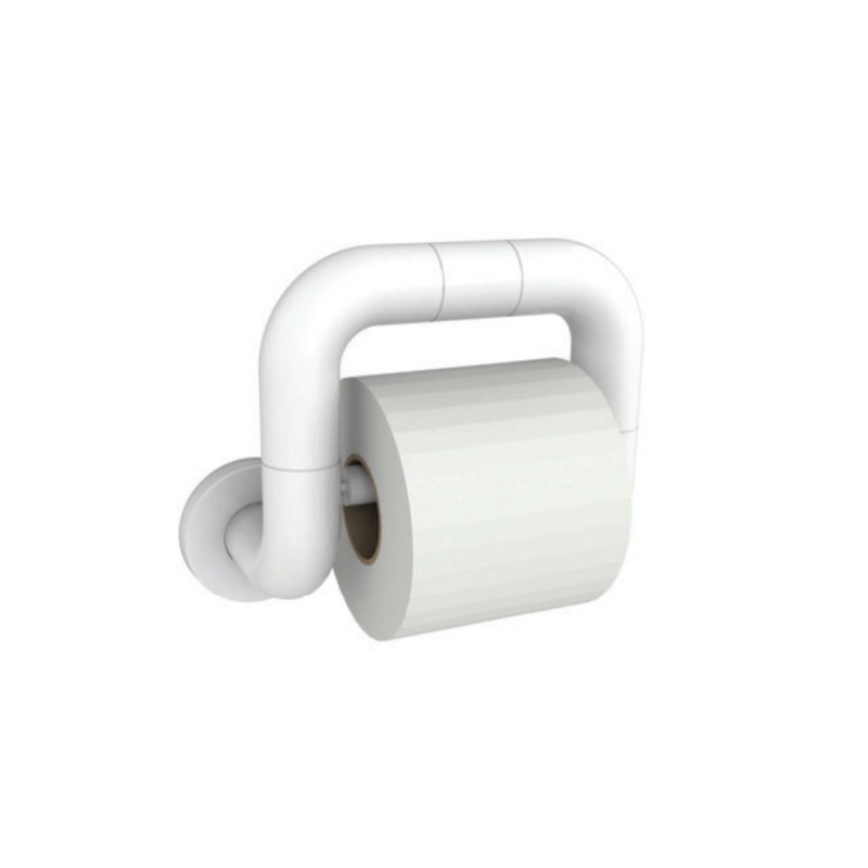 Maniglia disabili a -u- con portarotolo bianco, goman Goman AN-B111/01