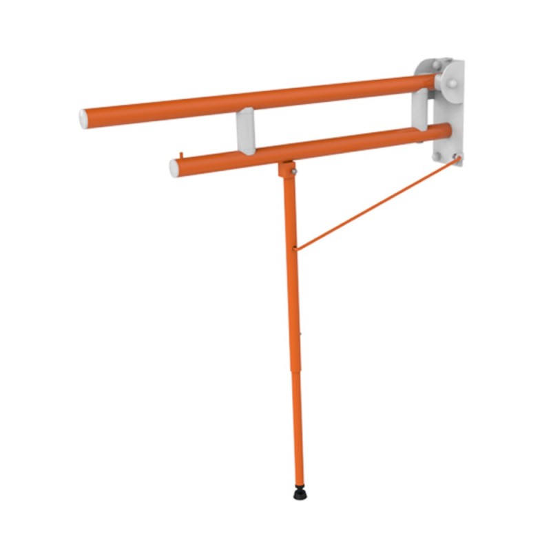 Barra maniglione ribaltabile cm 75 con rinforzo a terra Goman LEO-B16/65