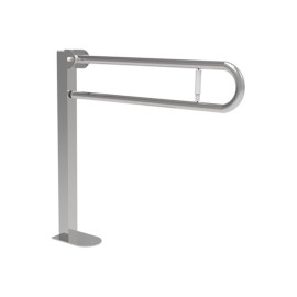 Maniglione barra ribaltabile su colonna 80x80 con porta rotolo inox satinato Goman XB08/91