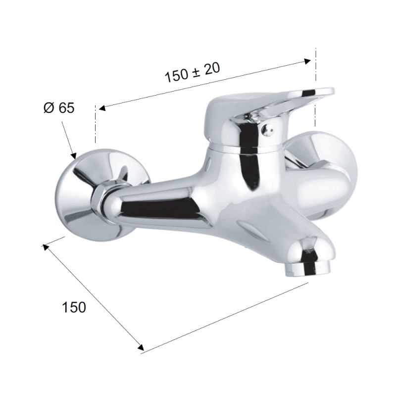 Rubinetto vasca remer cromato - serie kiss Remer K01