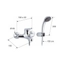 Miscelatore vasca remer con doccino e flessibile - serie kiss Remer K02