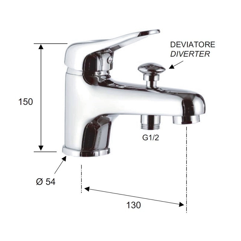 Rubinetto lavabo/vasca remer - serie kiss Remer K04