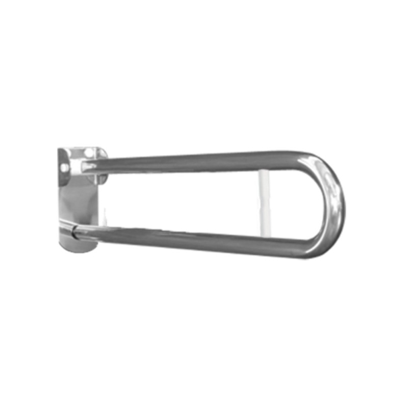 Maniglione barra ribaltabile con piastra lunga e porta rotolo cm 70 inox lucido Goman XB71/93
