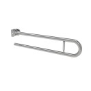 Barra maniglione ribaltabile cm 83 con porta rotolo inox bianco Goman XB83P/01