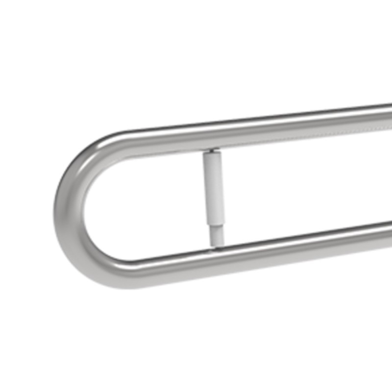 Barra maniglione ribaltabile cm 83 con porta rotolo e piastra lunga inox bianco Goman XB83PL/01