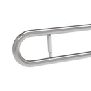 Barra maniglione ribaltabile cm 83 con porta rotolo e piastra lunga inox bianco Goman XB83PL/01