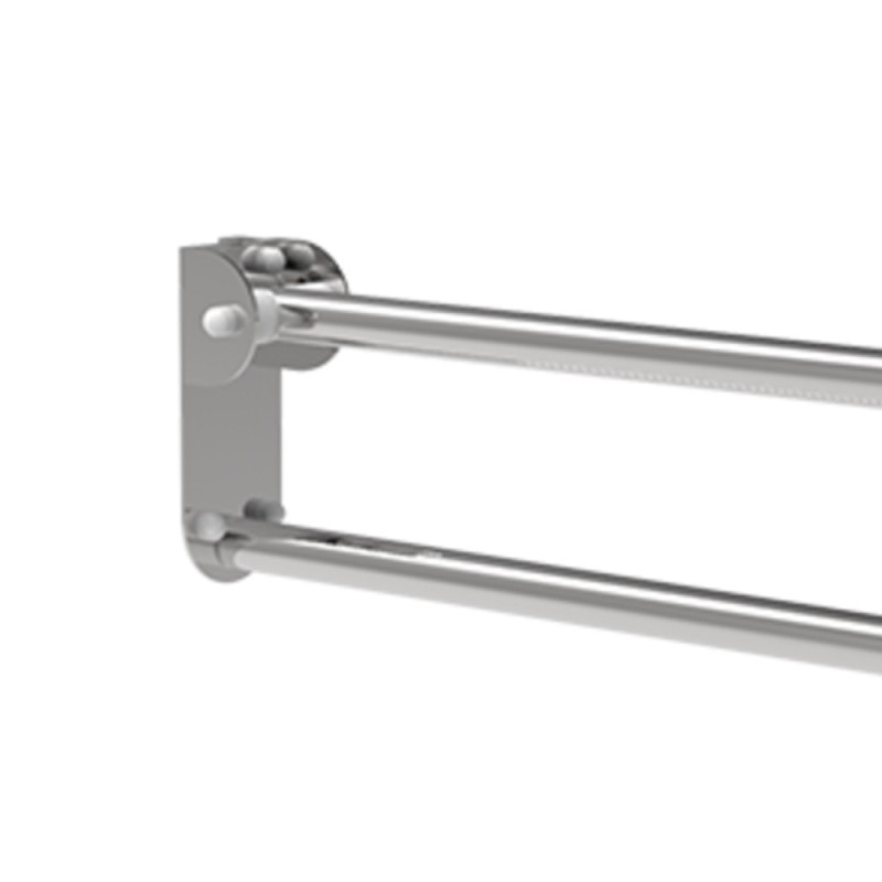 Barra maniglione ribaltabile cm 83 con porta rotolo e piastra lunga inox bianco Goman XB83PL/01